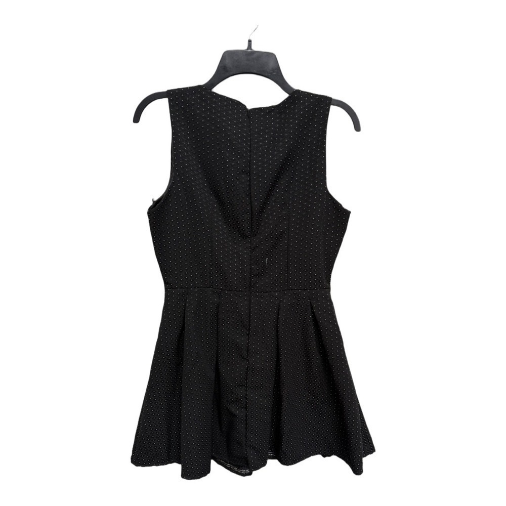 Sans Souci Fit & Flare Dress Womens Black Polka Dot Casual Sleeveless Size M - Picture 3 of 7